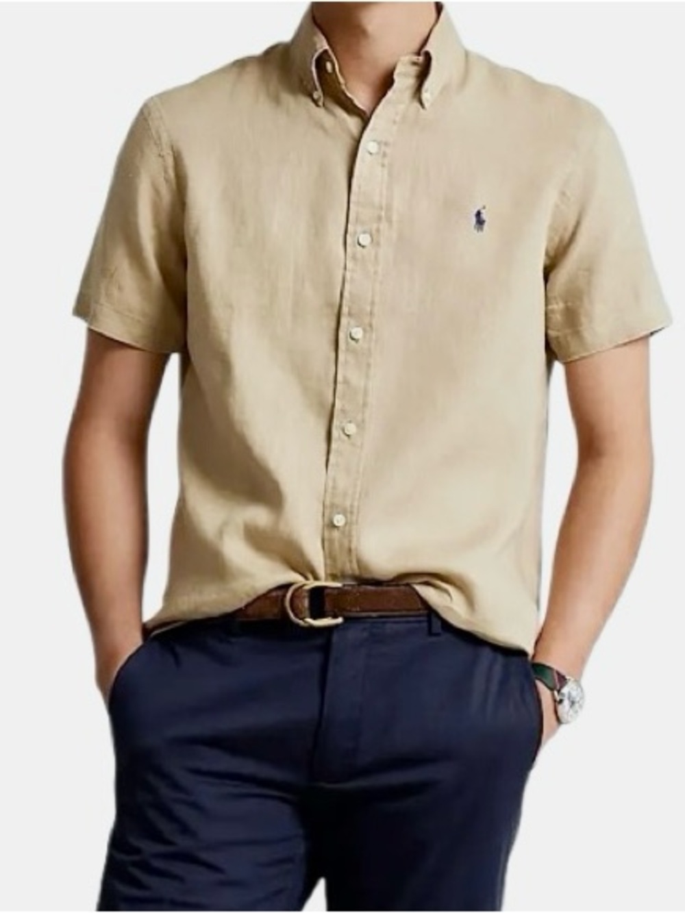 Ralph Lauren Blake Cotton Short Sleeve in Khaki/Green Men’s XL